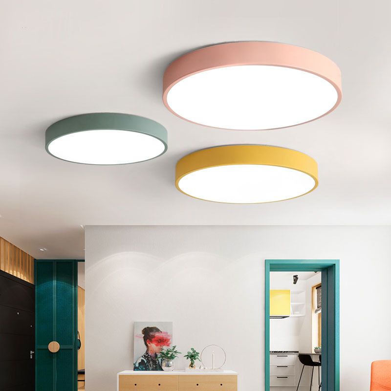 Plafón LED de techo redondo y ultrafino para iluminación interior moderna
