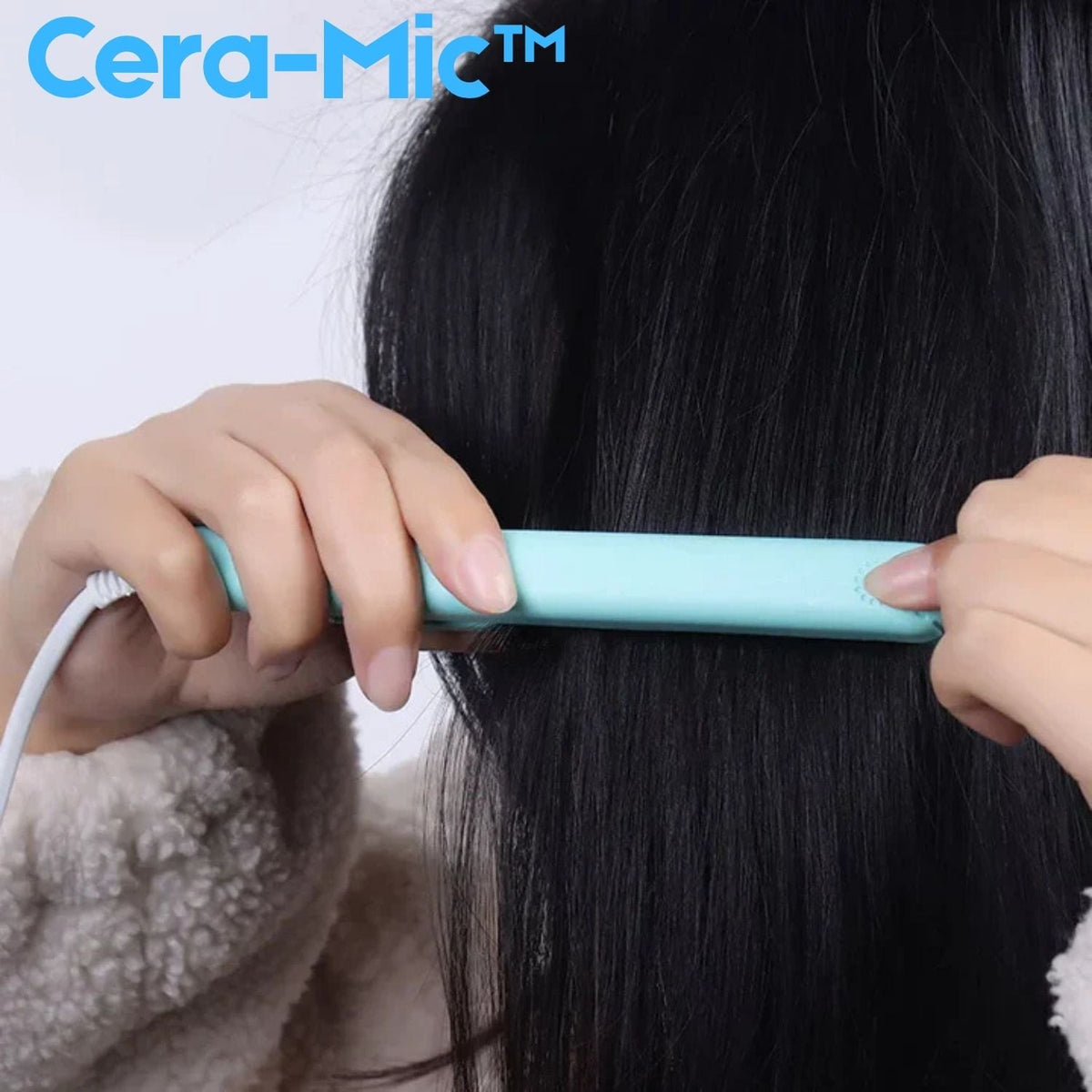 Plancha de pelo y mini rizador 2 en 1 de cerámica