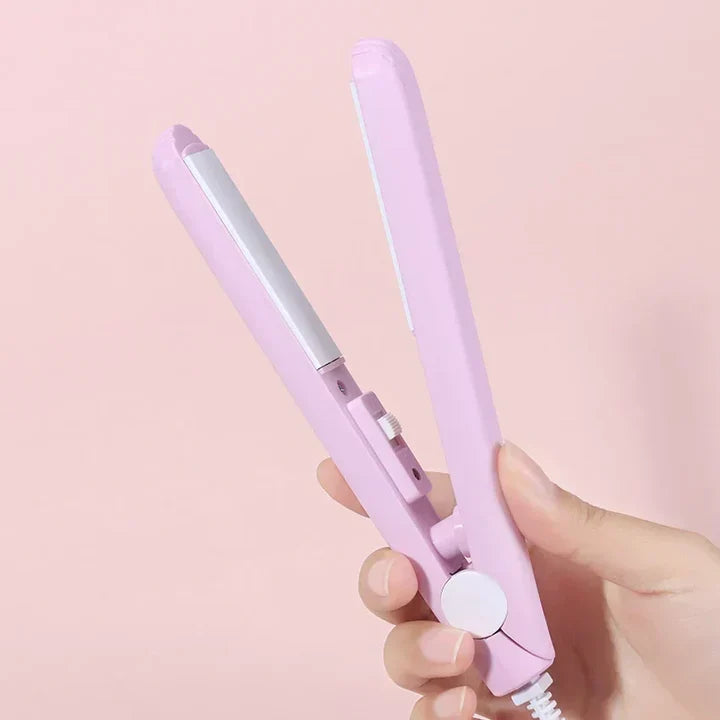 Plancha de pelo y mini rizador 2 en 1 de cerámica