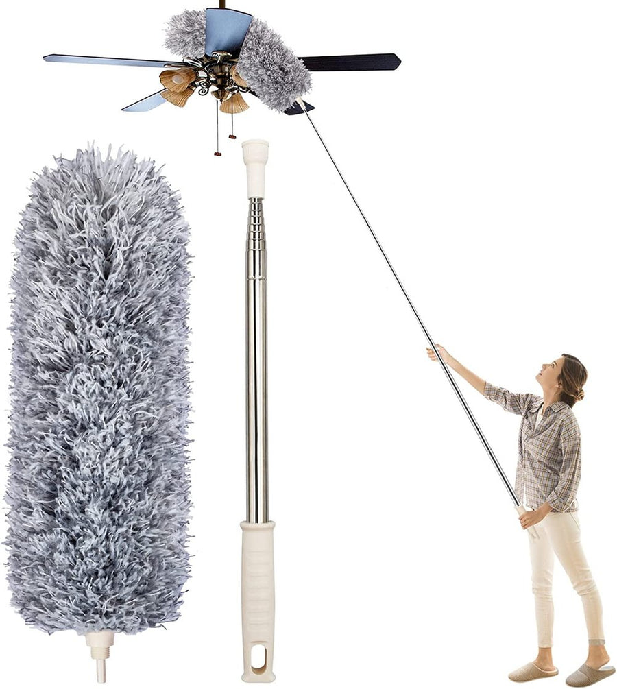 Plumero Extensible con Cabezal Desmontable de Microfibra para Techos y Ventiladores