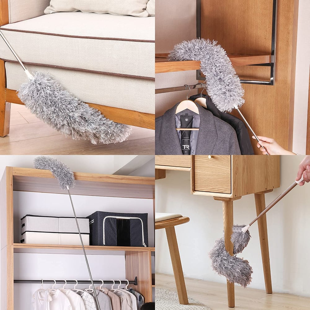 Plumero Extensible con Cabezal Desmontable de Microfibra para Techos y Ventiladores