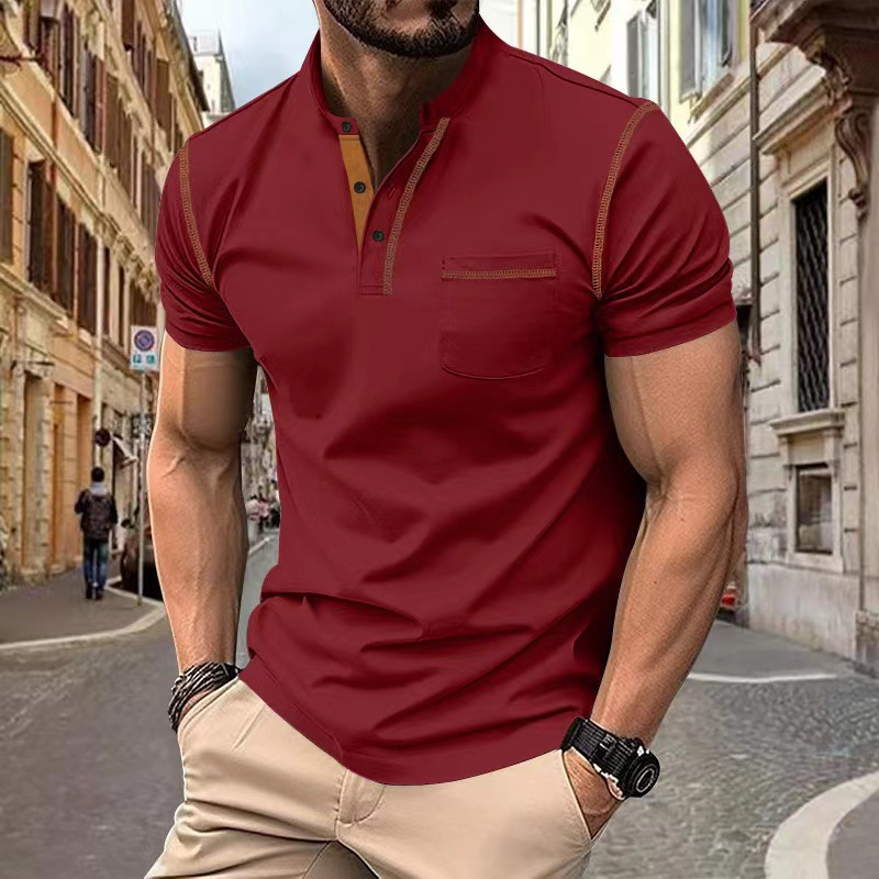 Polo de algodón para hombre, azul – comodidad versátil para el tiempo libre