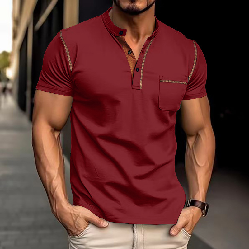 Polo de algodón para hombre, azul – comodidad versátil para el tiempo libre