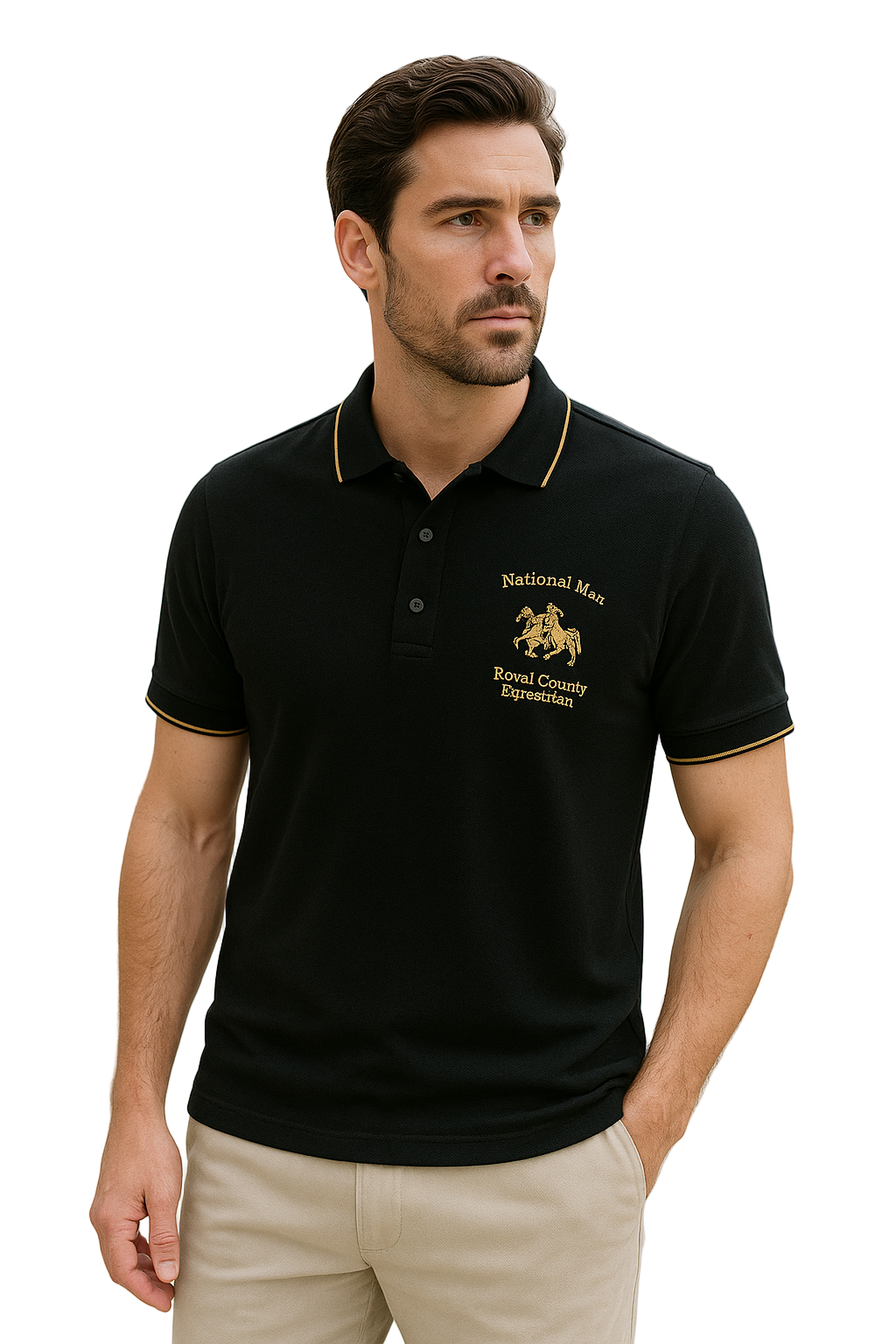 Polo de hombre de corte clásico con bordado