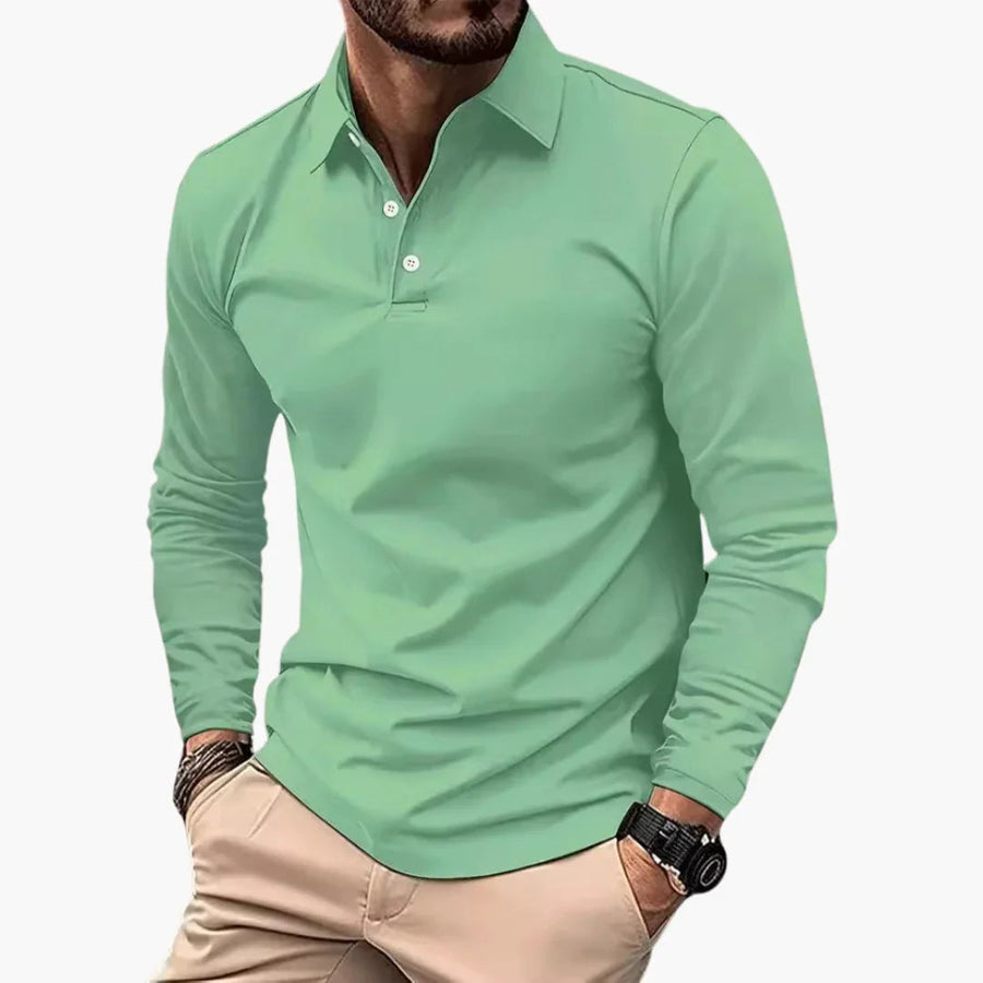 Polo de manga larga para hombre estilo casual