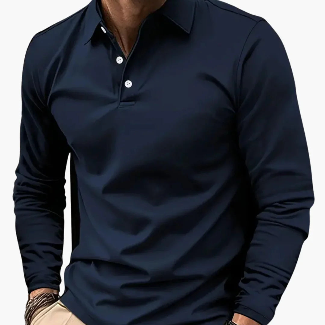 Polo de manga larga para hombre estilo casual