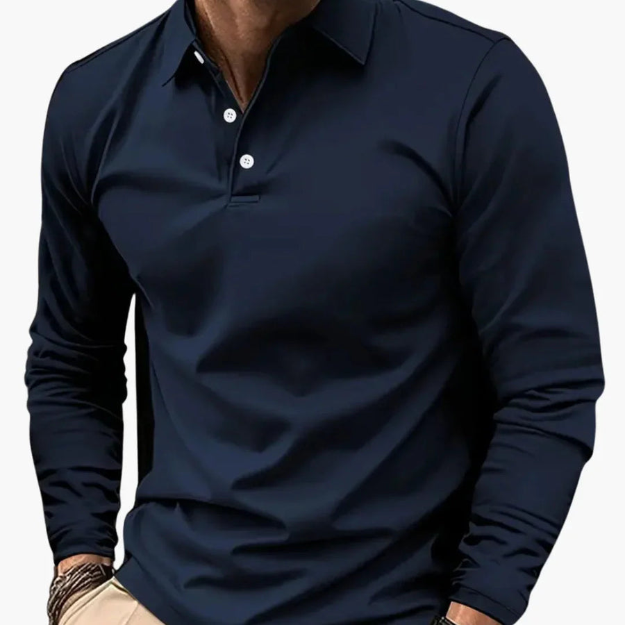 Polo de manga larga para hombre estilo casual