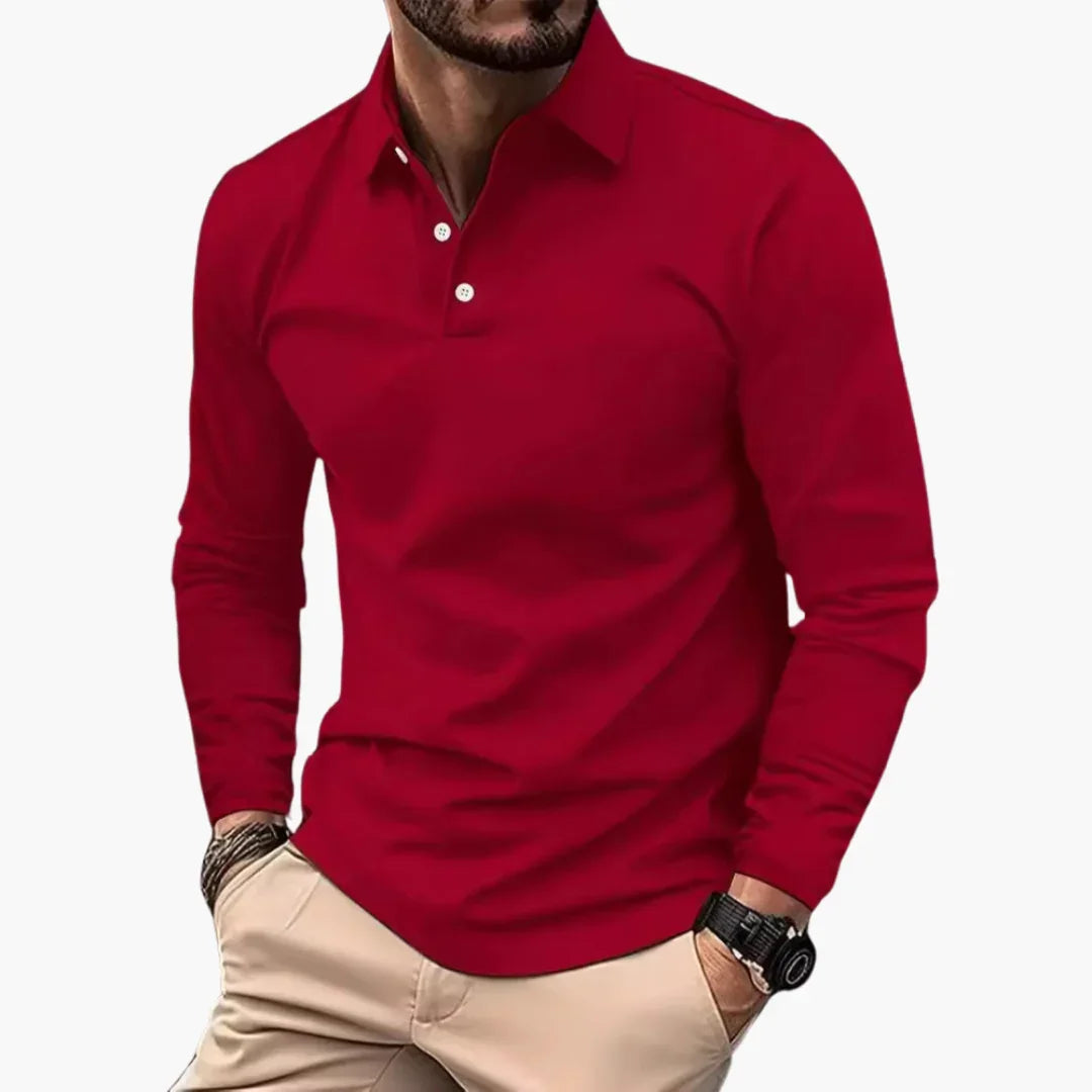 Polo de manga larga para hombre estilo casual