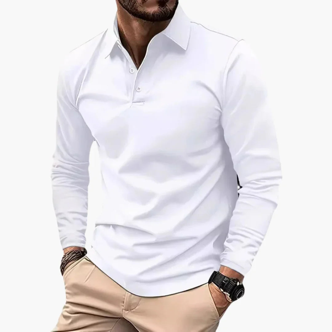 Polo de manga larga para hombre estilo casual
