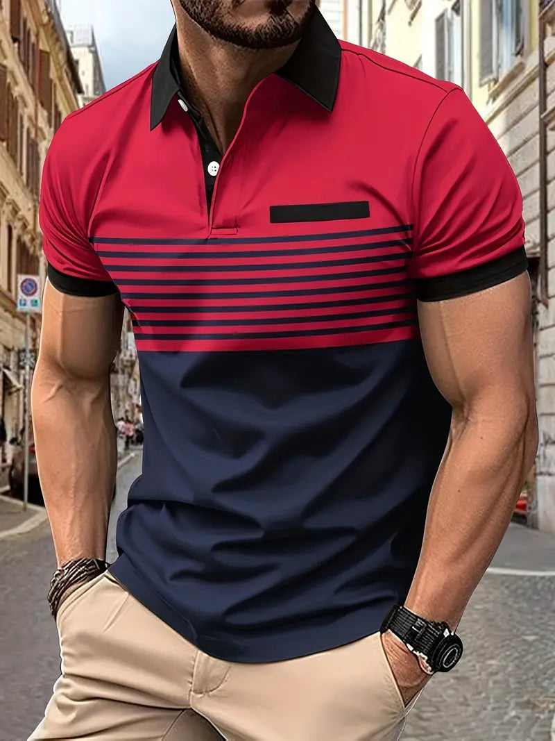 Polo de rayas transpirable
