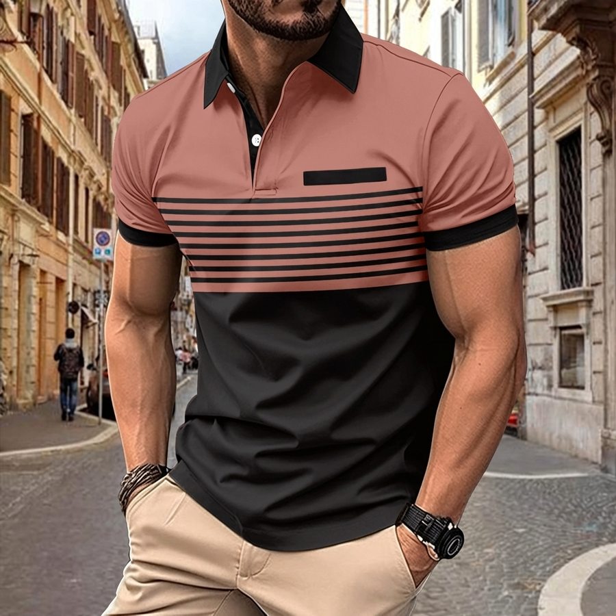Polo de rayas transpirable