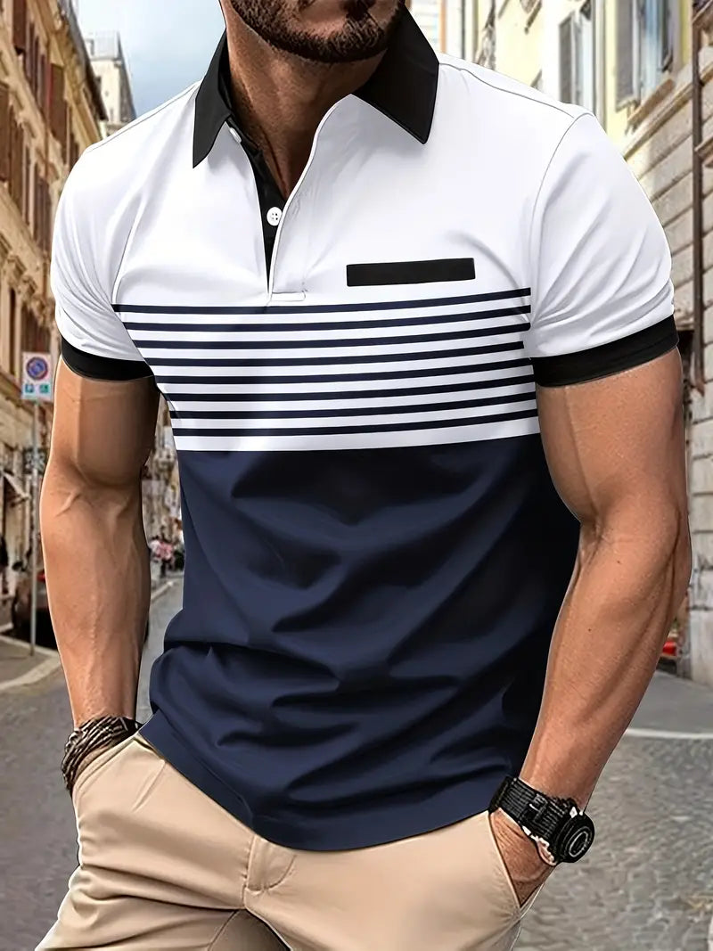Polo de rayas transpirable