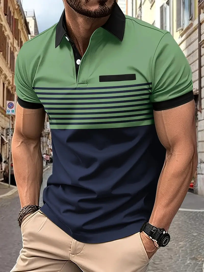 Polo de rayas transpirable