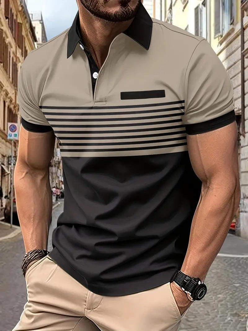Polo de rayas transpirable