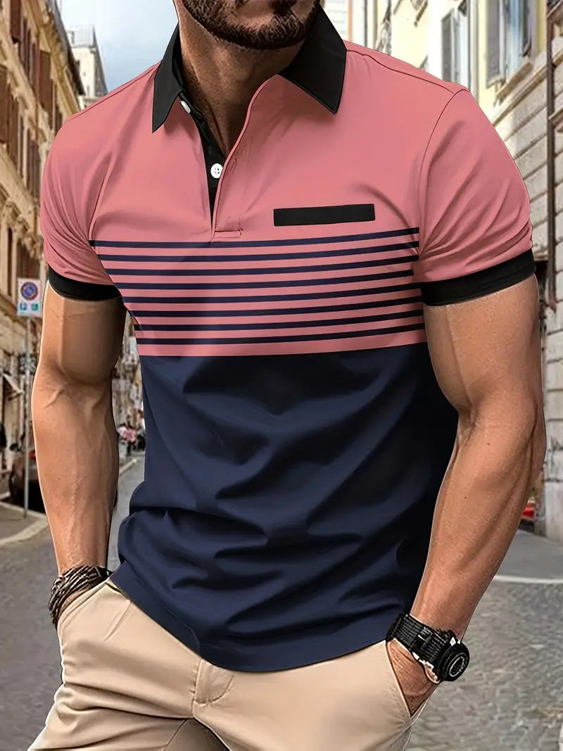 Polo de rayas transpirable