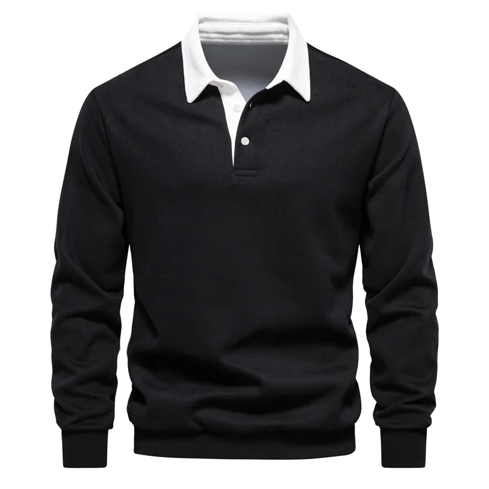 Polo de rugby de manga larga para hombre