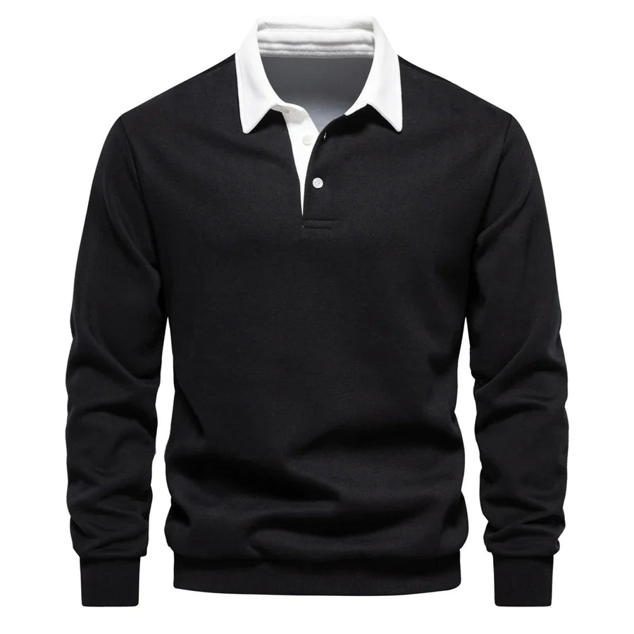 Polo de rugby de manga larga para hombre