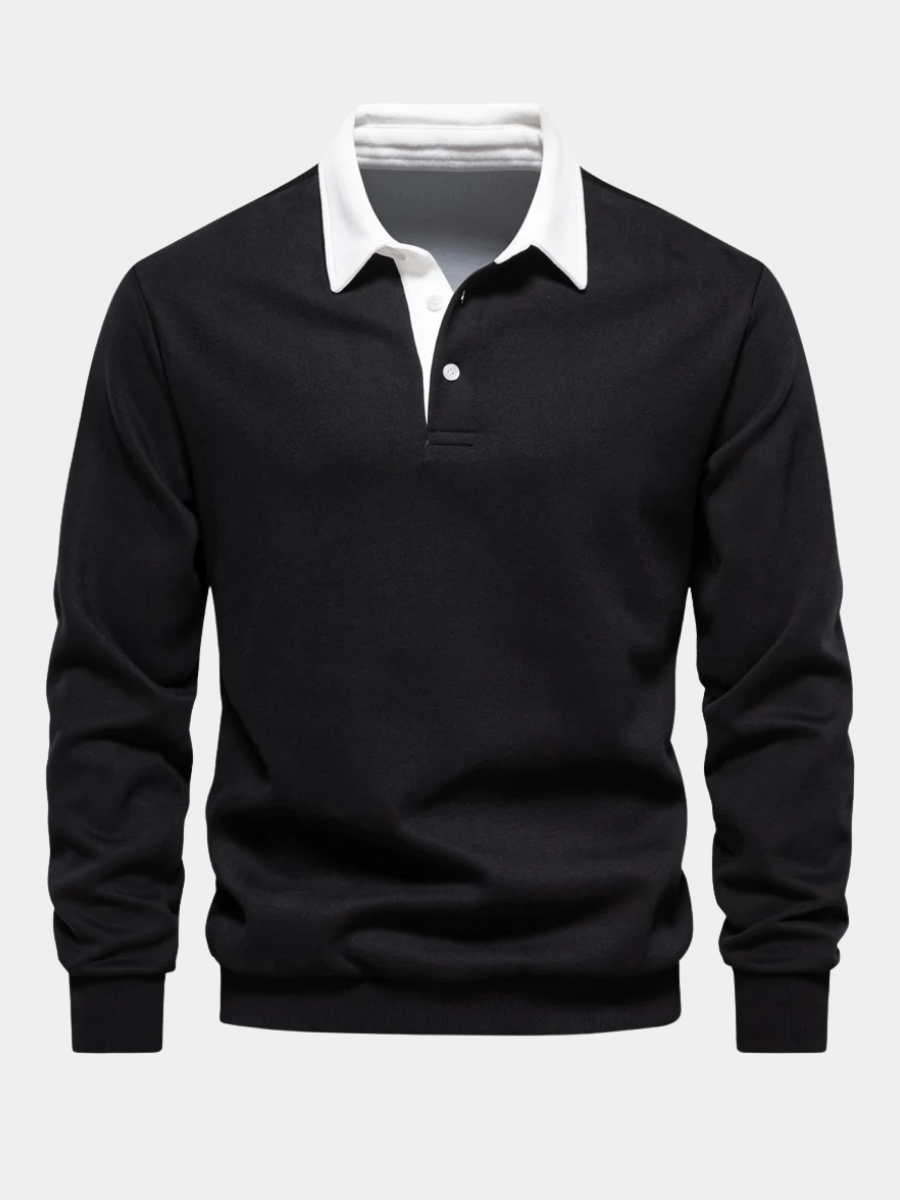 Polo de rugby de manga larga para hombre