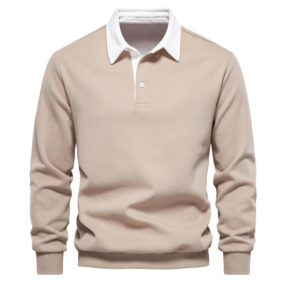 Polo de rugby de manga larga para hombre