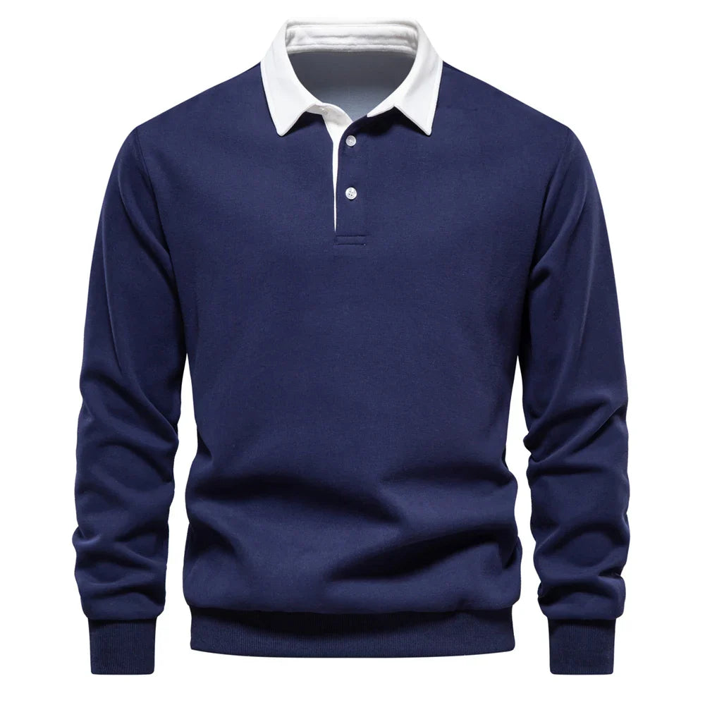 Polo de rugby de manga larga para hombre