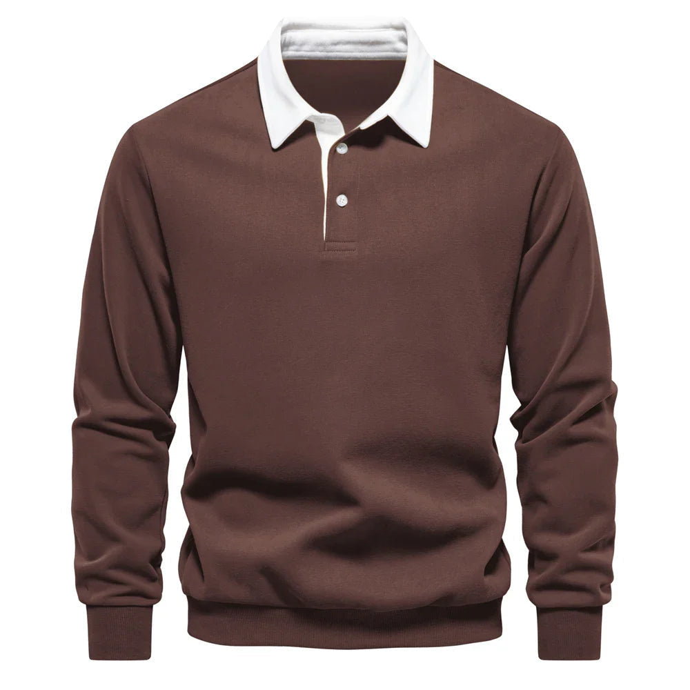 Polo de rugby de manga larga para hombre