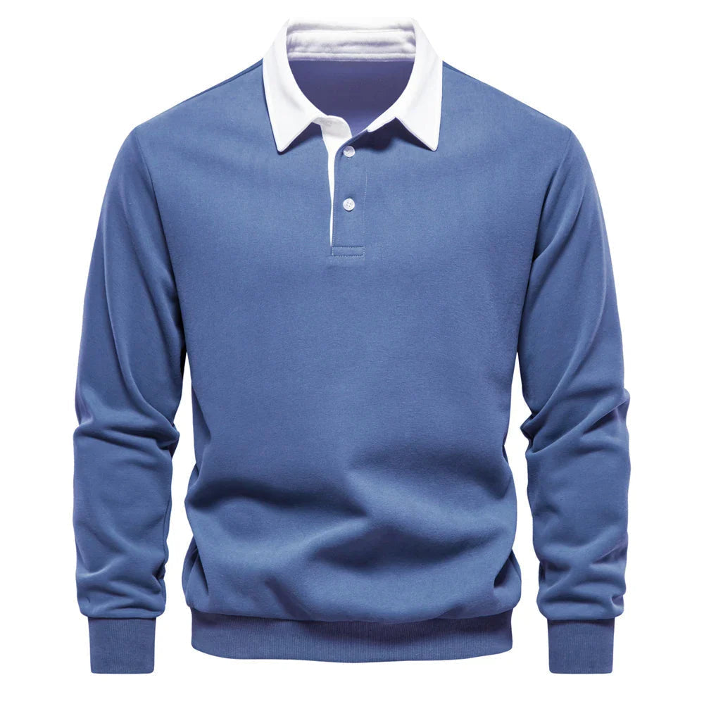 Polo de rugby de manga larga para hombre
