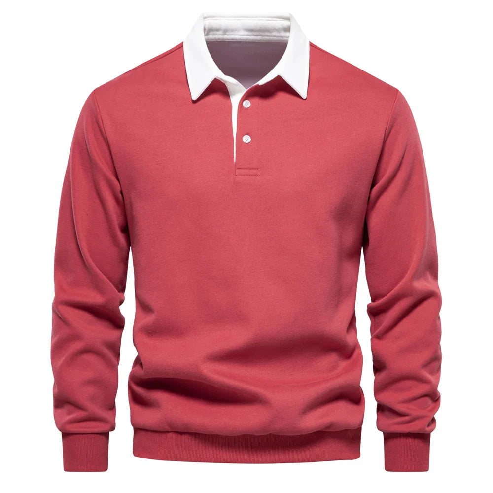 Polo de rugby de manga larga para hombre