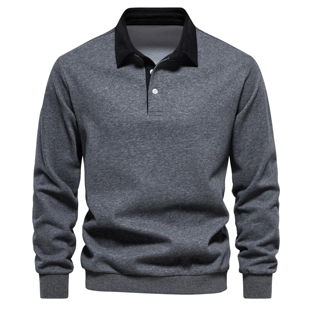 Polo de rugby de manga larga para hombre