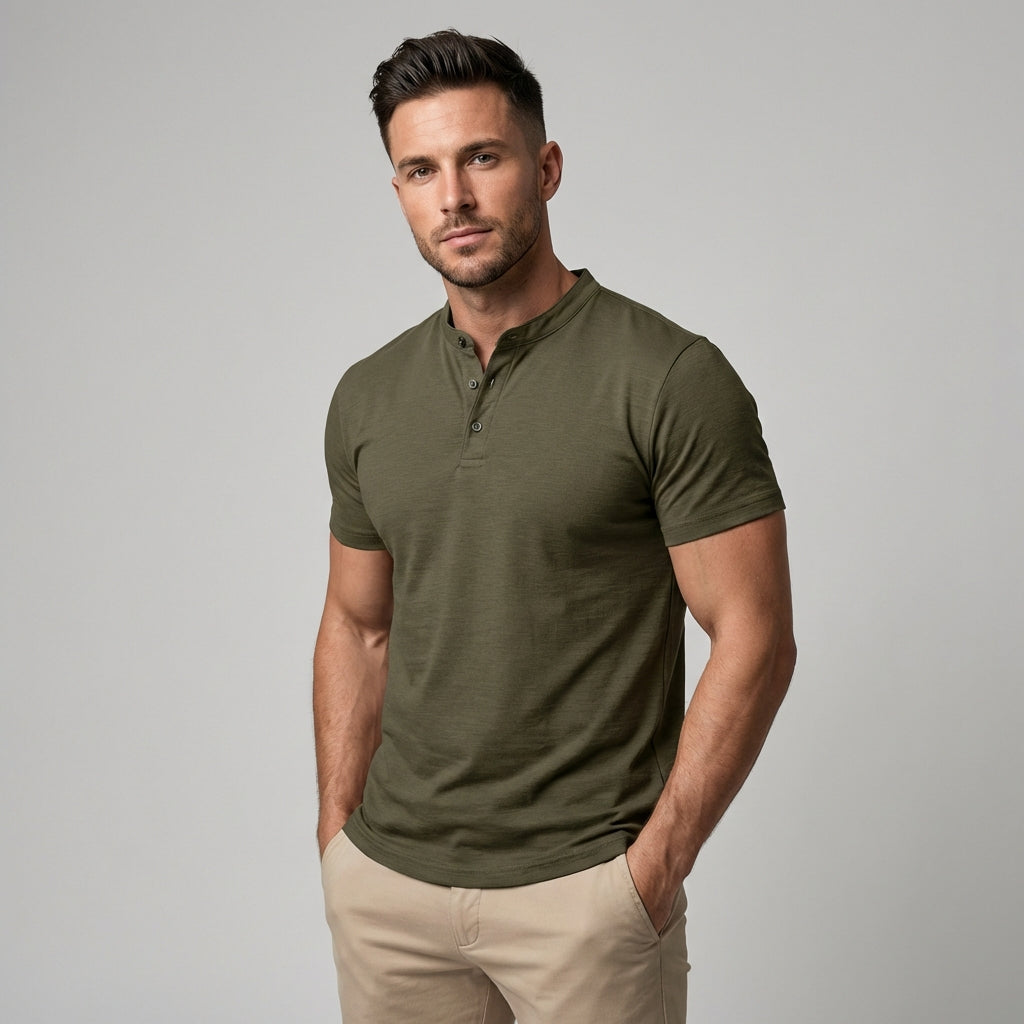 Polo Henley para hombre