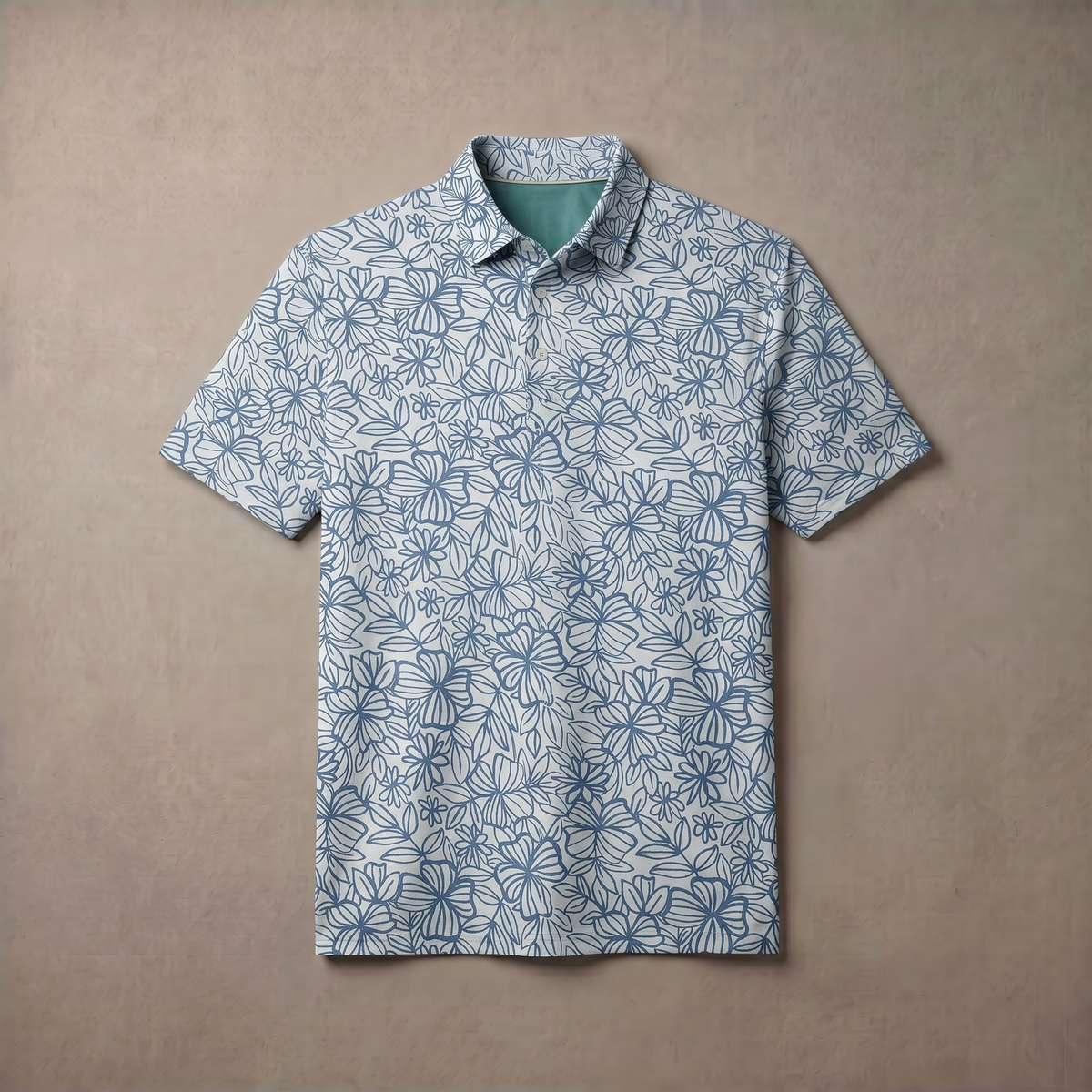 Polo para hombre con estampado jaspeado | Absorbe la humedad | UPF 50 | Elástico en 4 direcciones