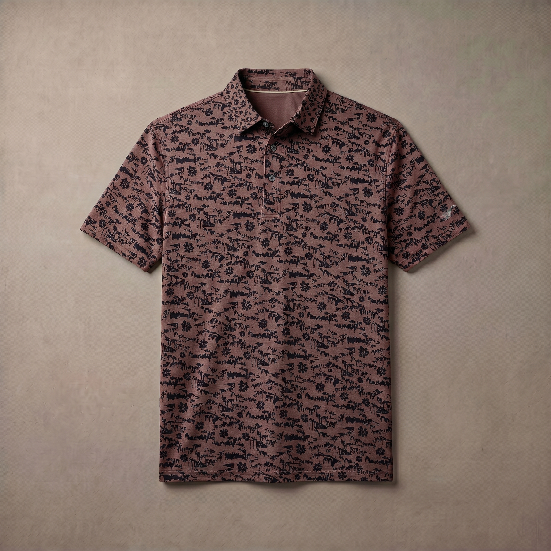 Polo para hombre con estampado jaspeado | Absorbe la humedad | UPF 50 | Elástico en 4 direcciones