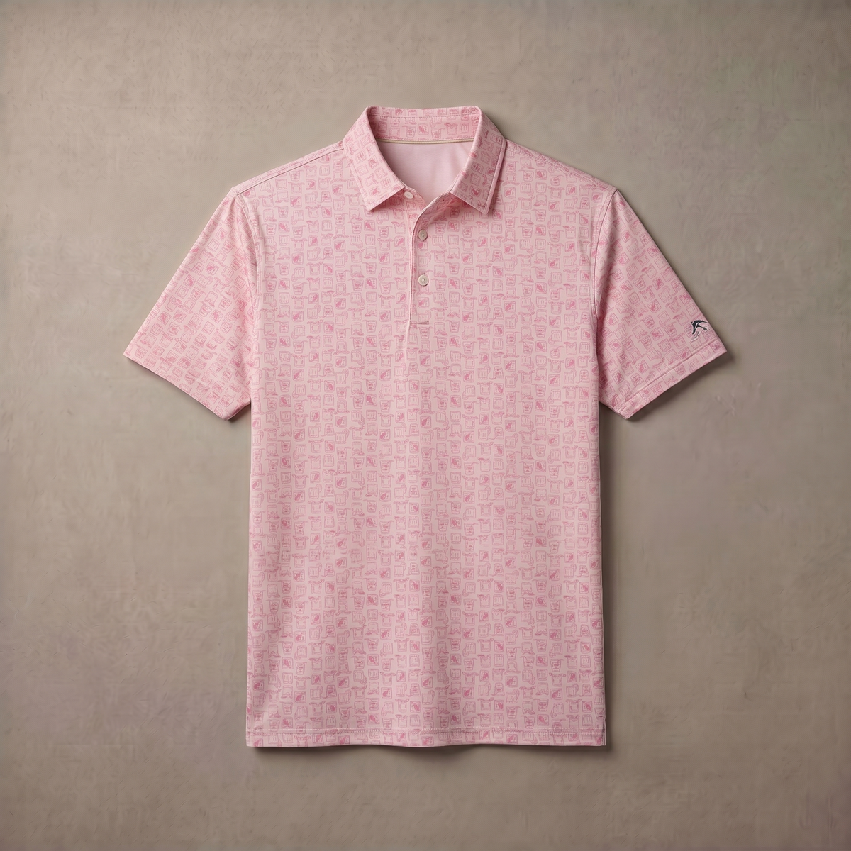 Polo para hombre con estampado jaspeado | Absorbe la humedad | UPF 50 | Elástico en 4 direcciones