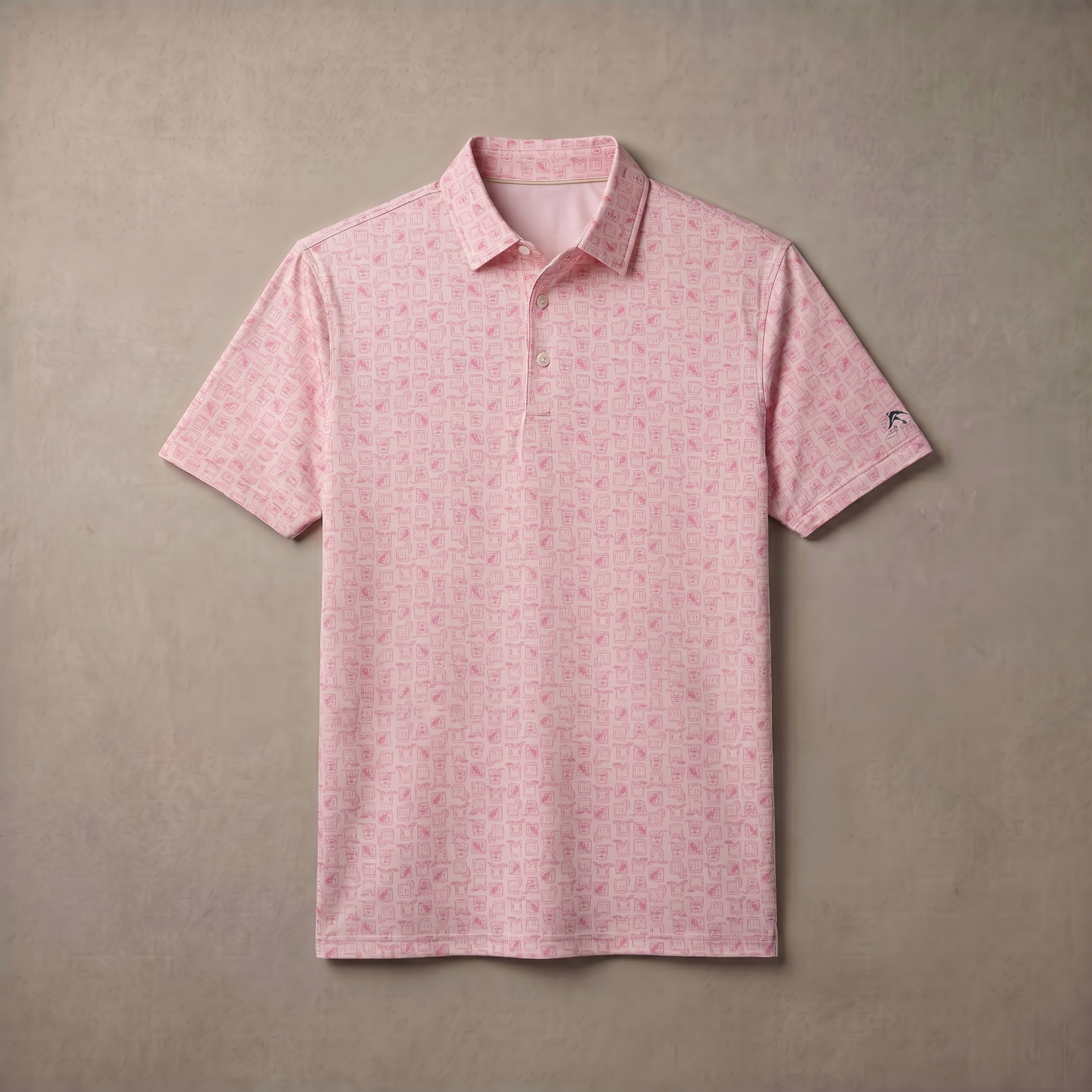 Polo para hombre con estampado jaspeado | Absorbe la humedad | UPF 50 | Elástico en 4 direcciones