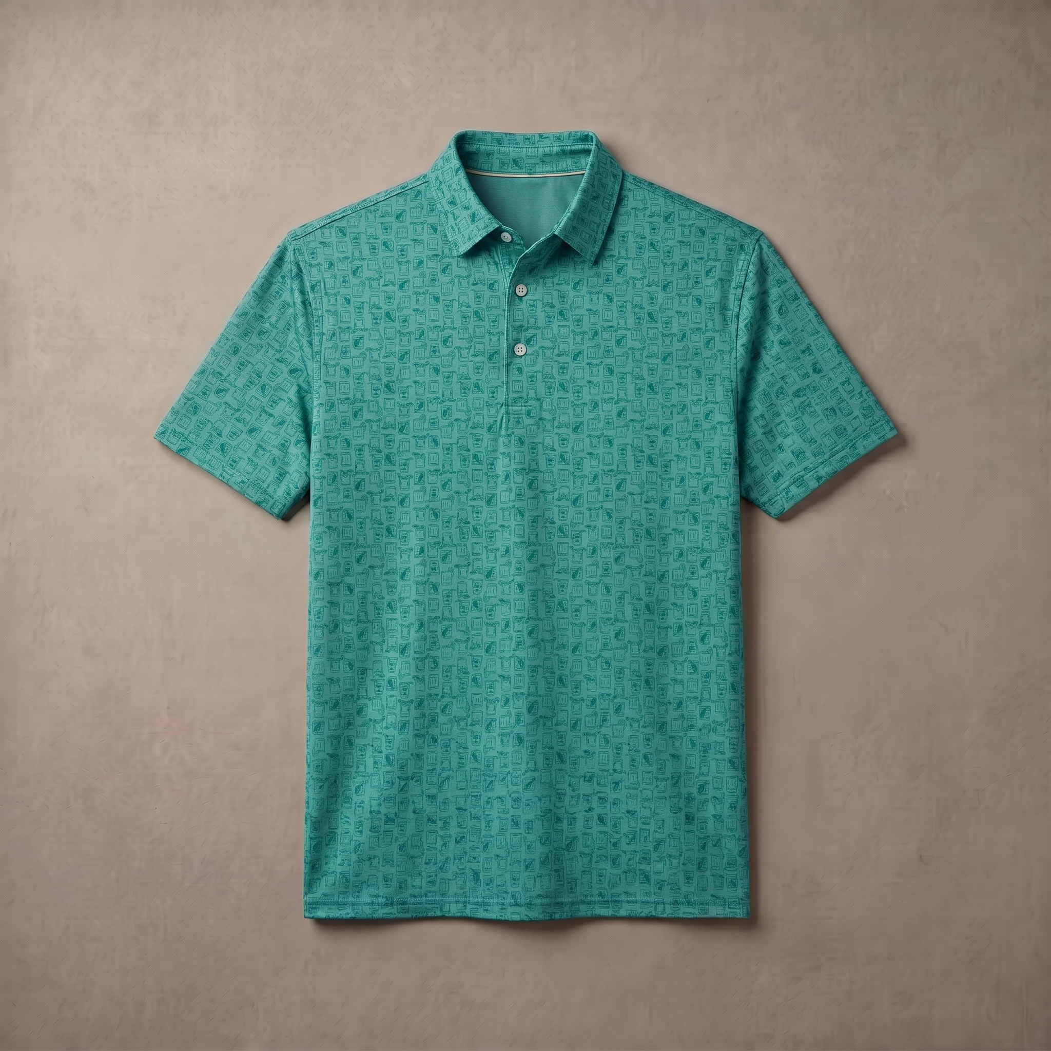 Polo para hombre con estampado jaspeado | Absorbe la humedad | UPF 50 | Elástico en 4 direcciones