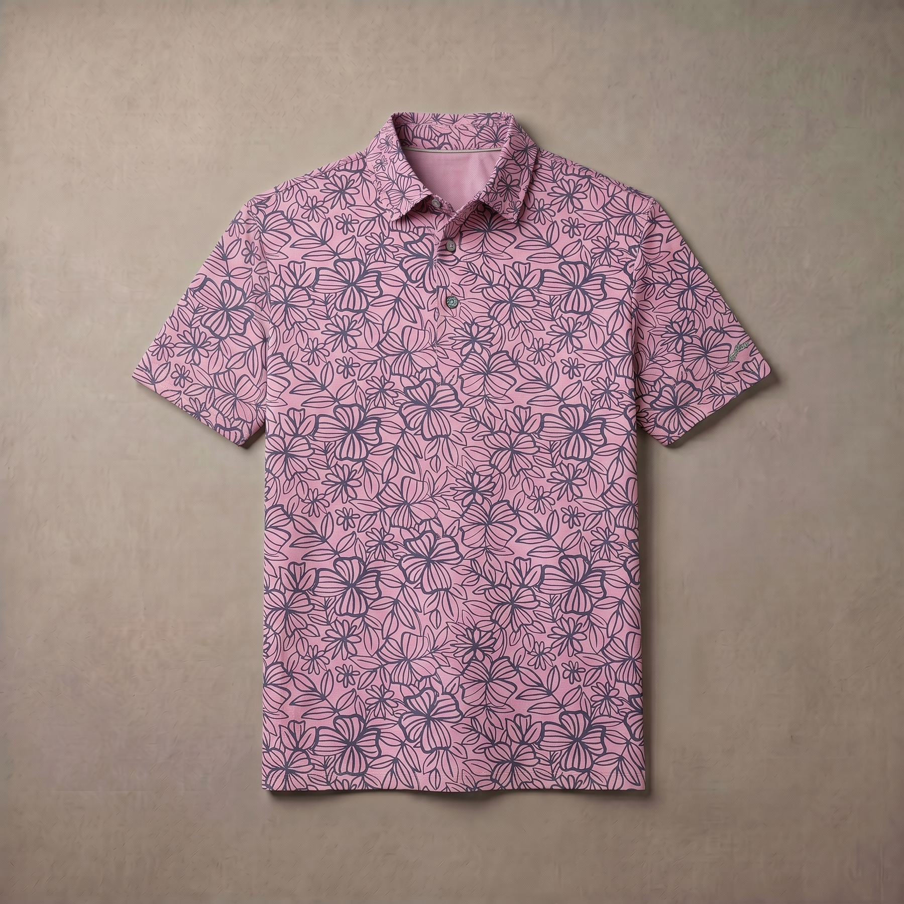 Polo para hombre con estampado jaspeado | Absorbe la humedad | UPF 50 | Elástico en 4 direcciones