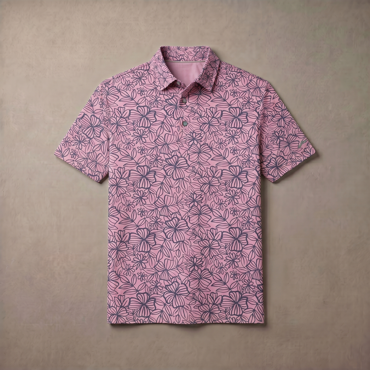 Polo para hombre con estampado jaspeado | Absorbe la humedad | UPF 50 | Elástico en 4 direcciones