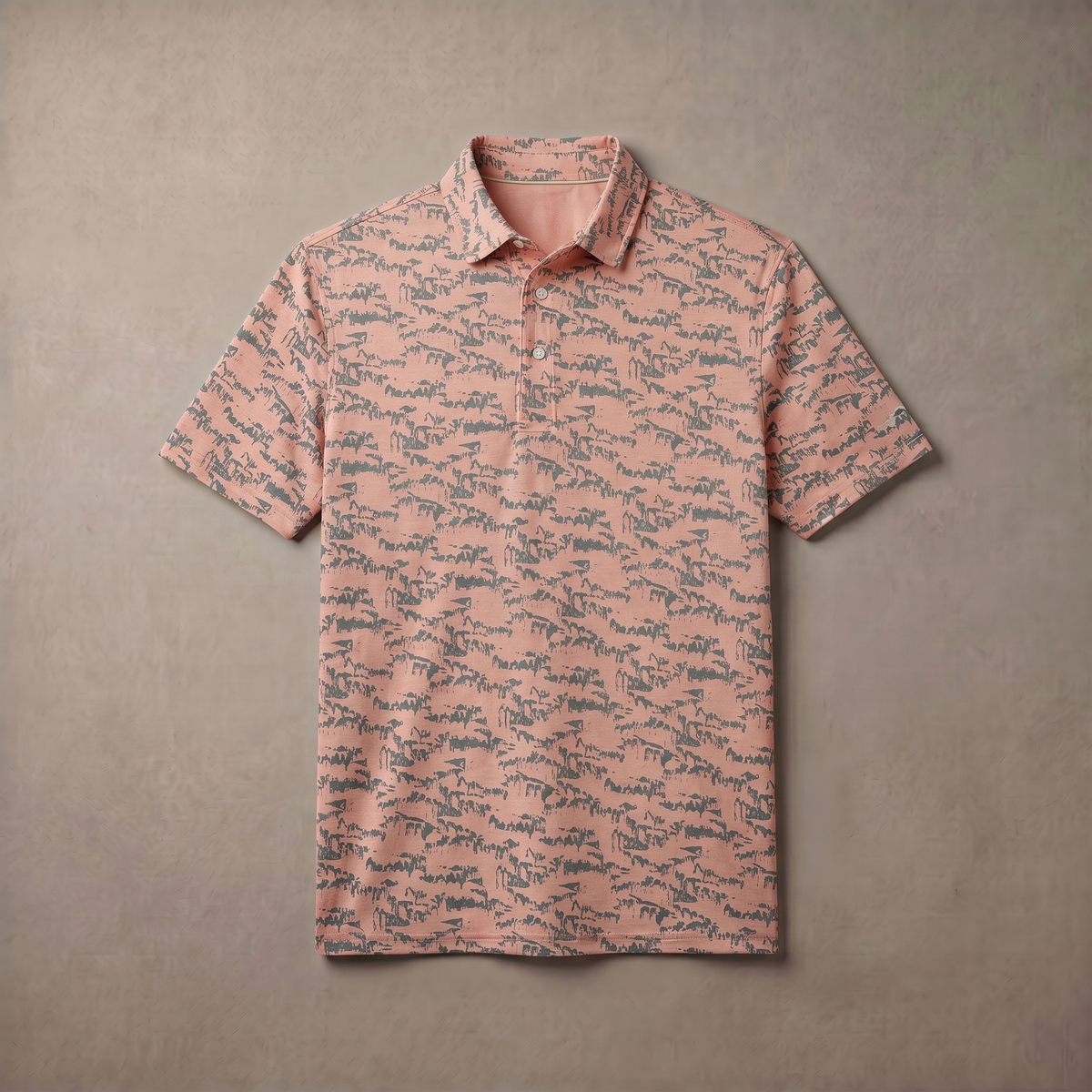 Polo para hombre con estampado jaspeado | Absorbe la humedad | UPF 50 | Elástico en 4 direcciones