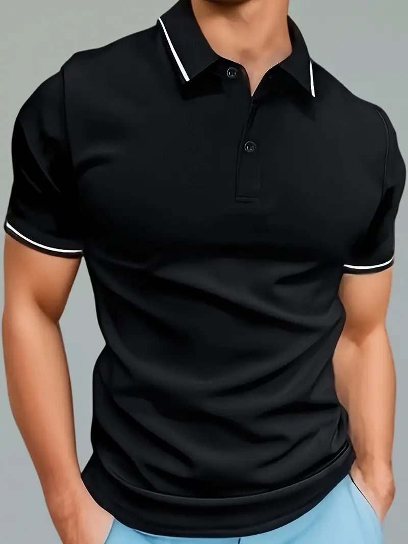 Polo para hombre con ribete en contraste