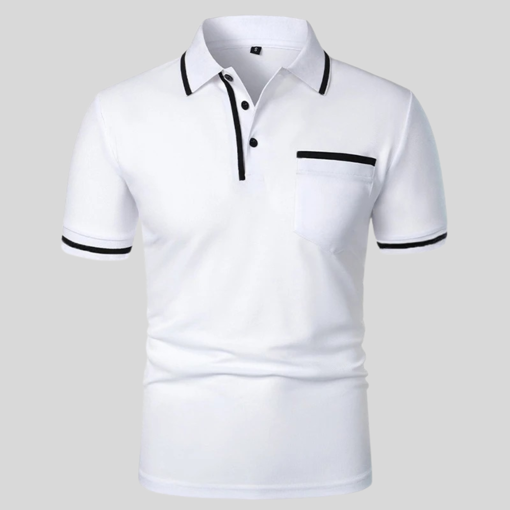 Polo para hombre de manga corta con bolsillo