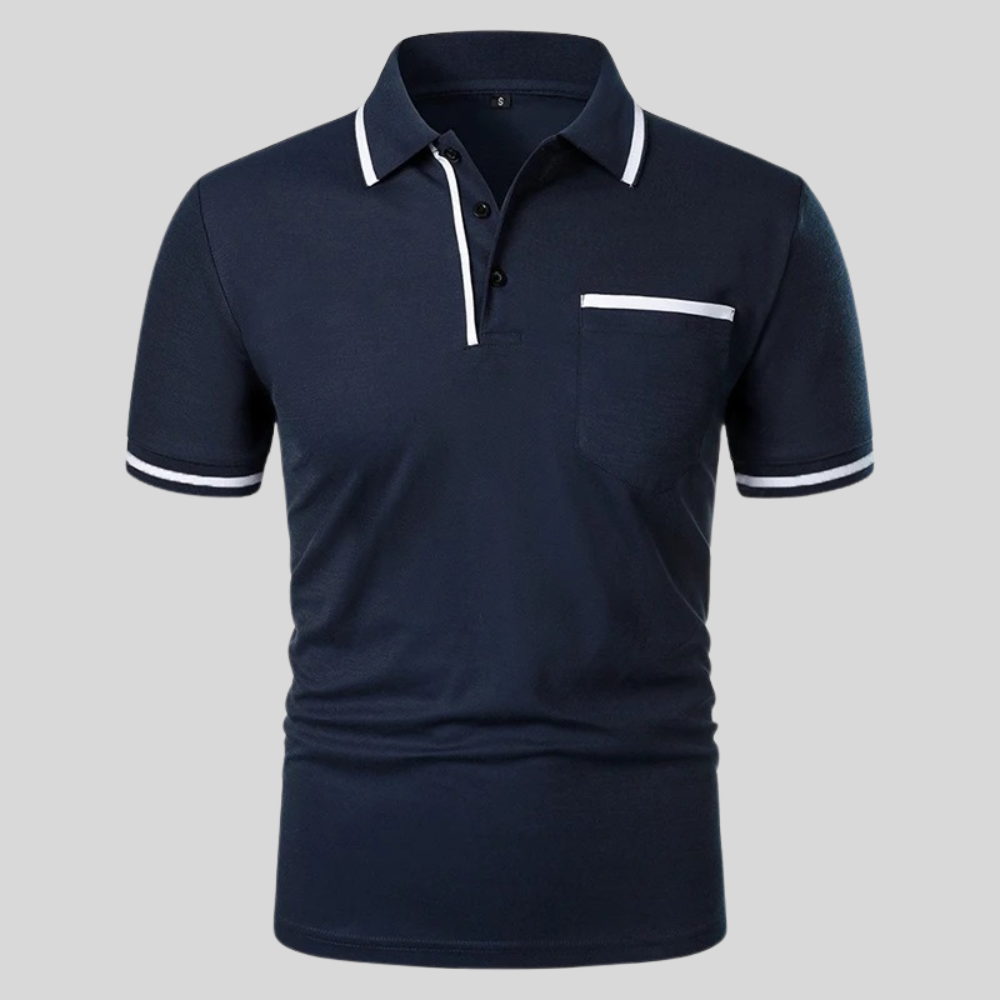 Polo para hombre de manga corta con bolsillo