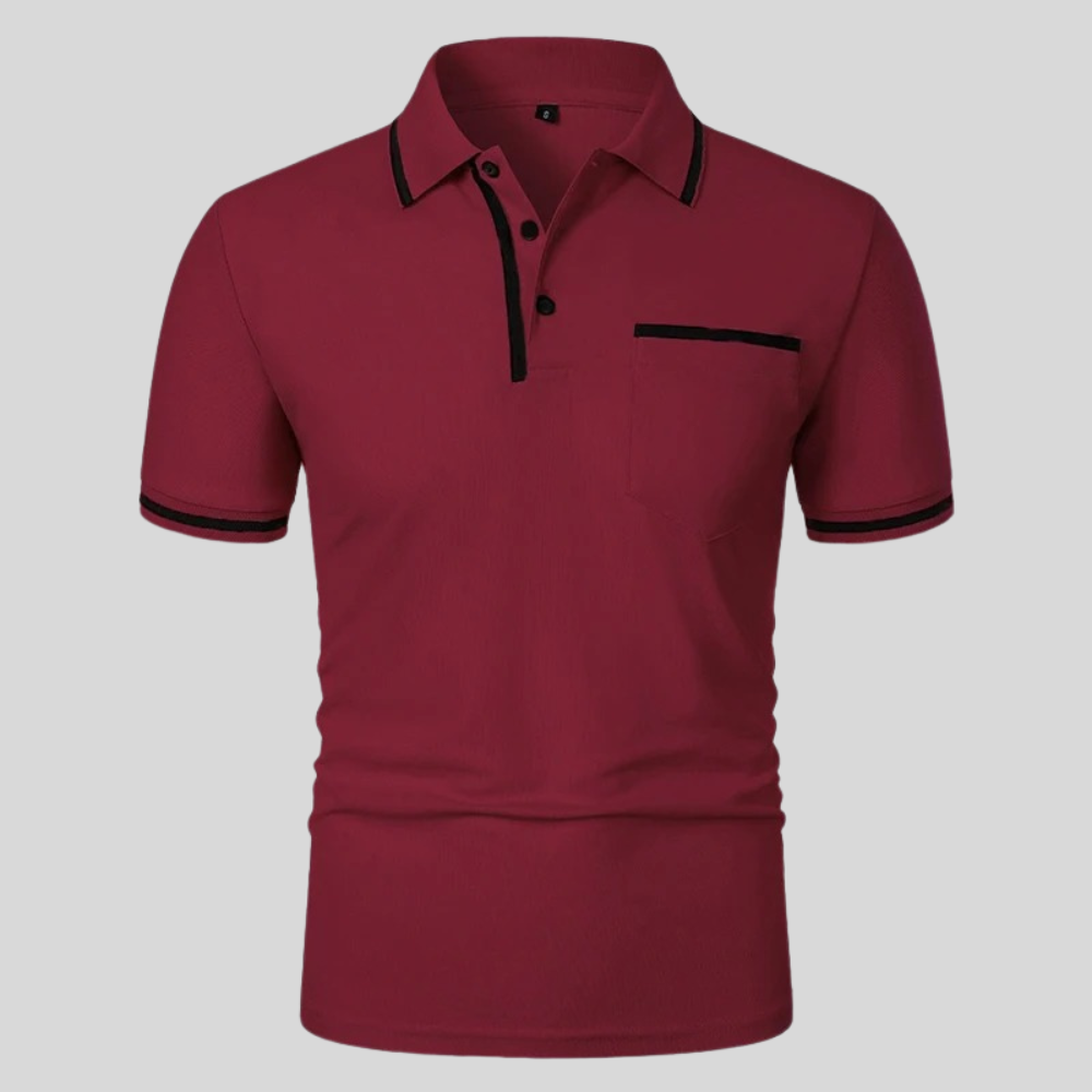 Polo para hombre de manga corta con bolsillo
