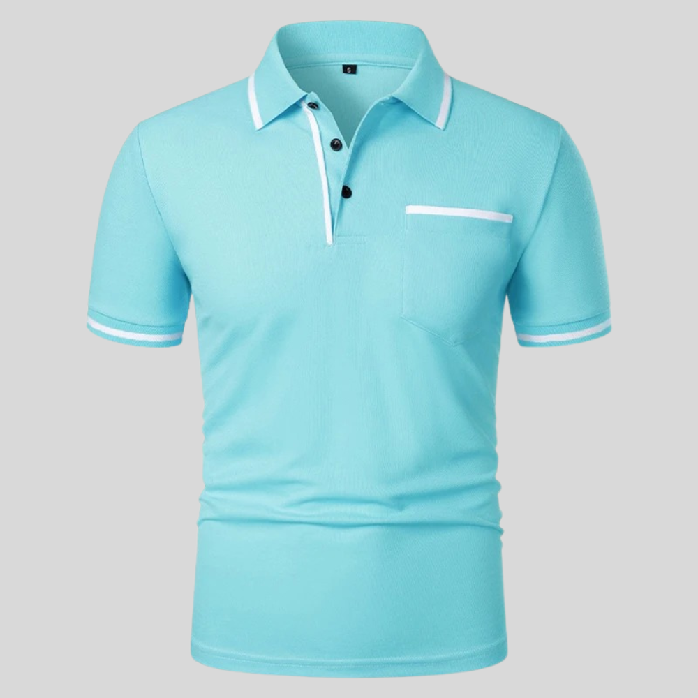 Polo para hombre de manga corta con bolsillo