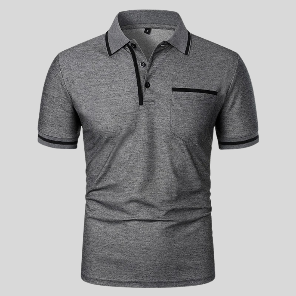 Polo para hombre de manga corta con bolsillo