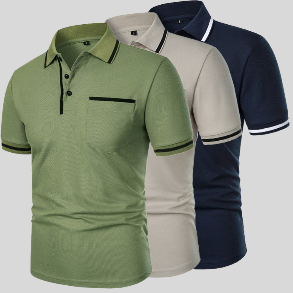 Polo para hombre de manga corta con bolsillo