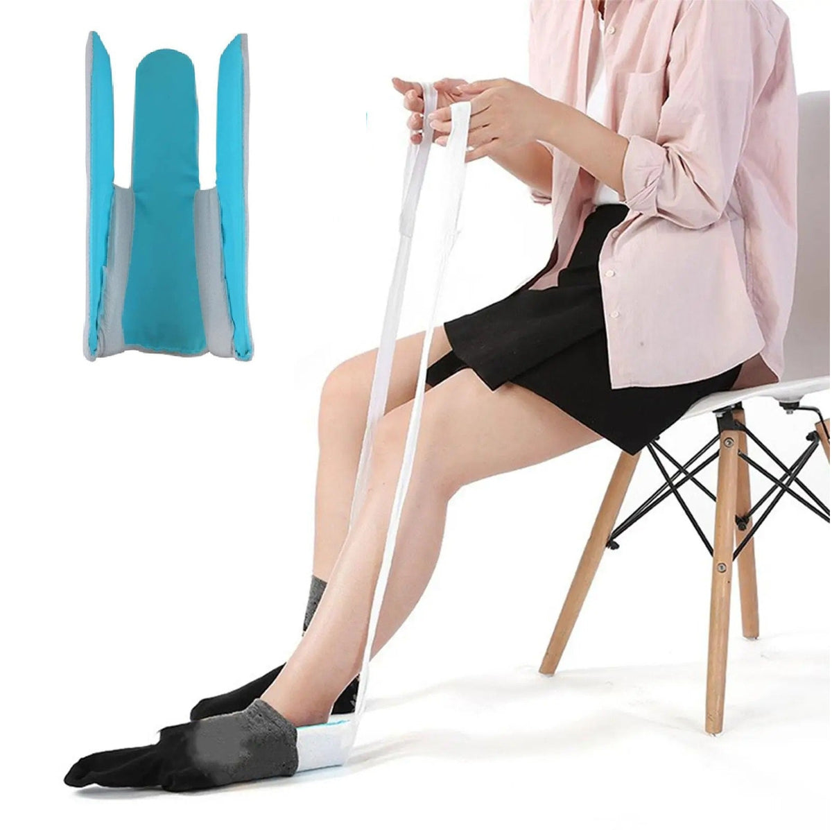 Calzador de calcetines deslizante para ponerse los calcetines sin agacharse