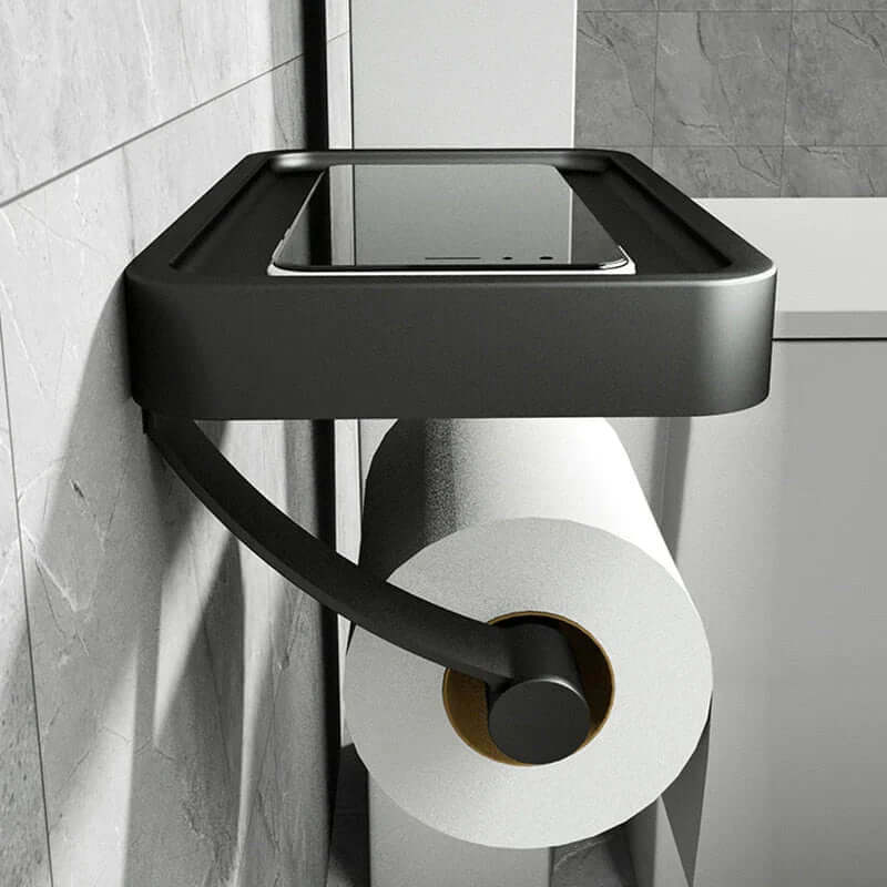 Portarrollos de papel higiénico de acero inoxidable con estante