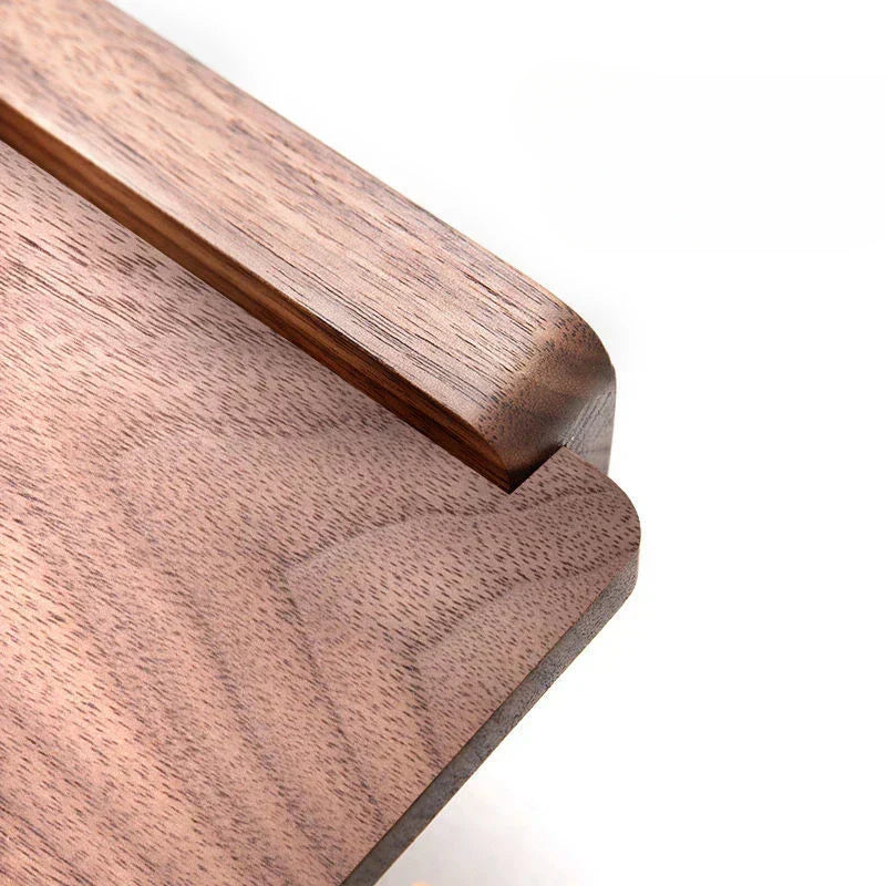 Portarrollos de Papel Higiénico de Pared con Estante de Madera de Nogal - Acabado Marrón