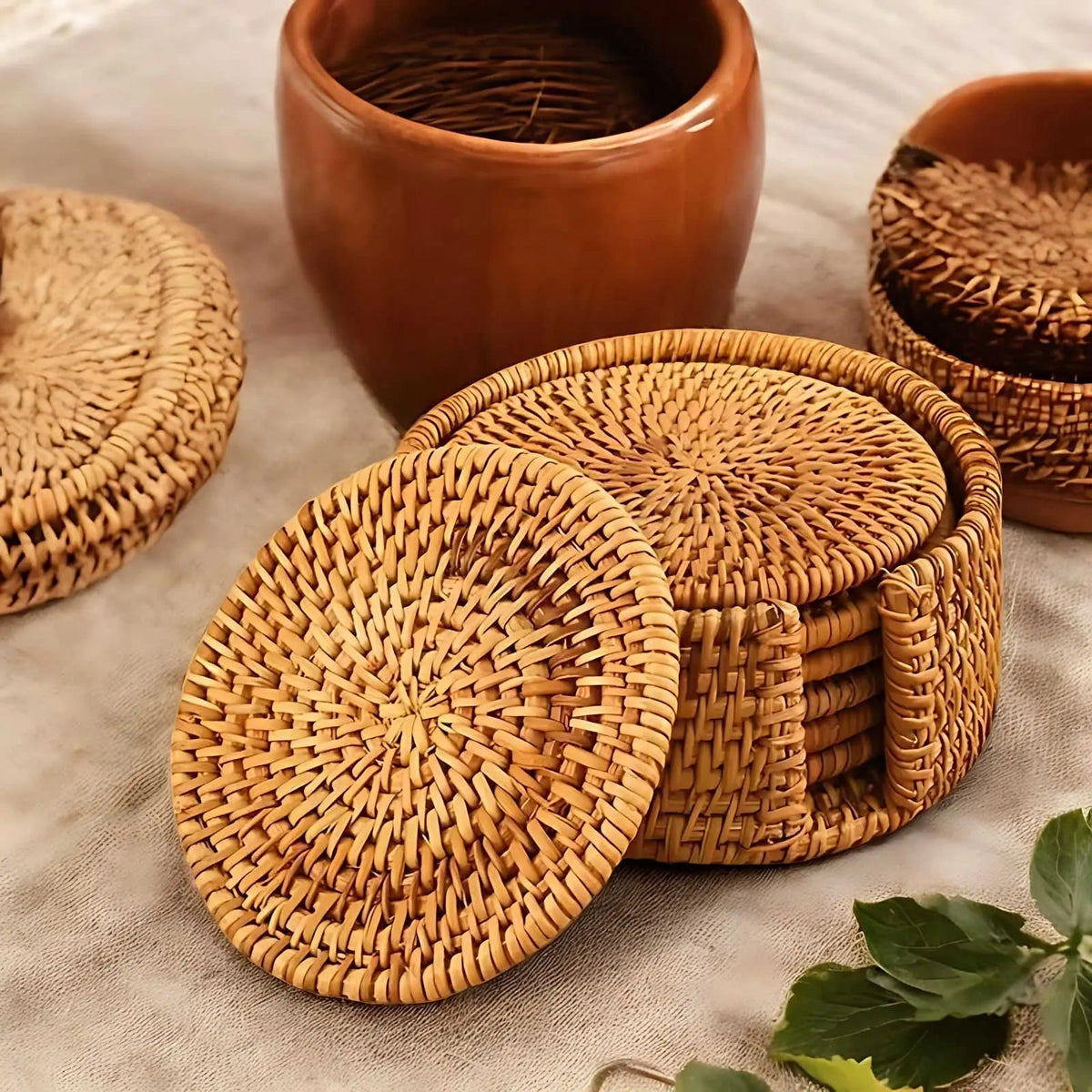Posavasos de bambú para café y té