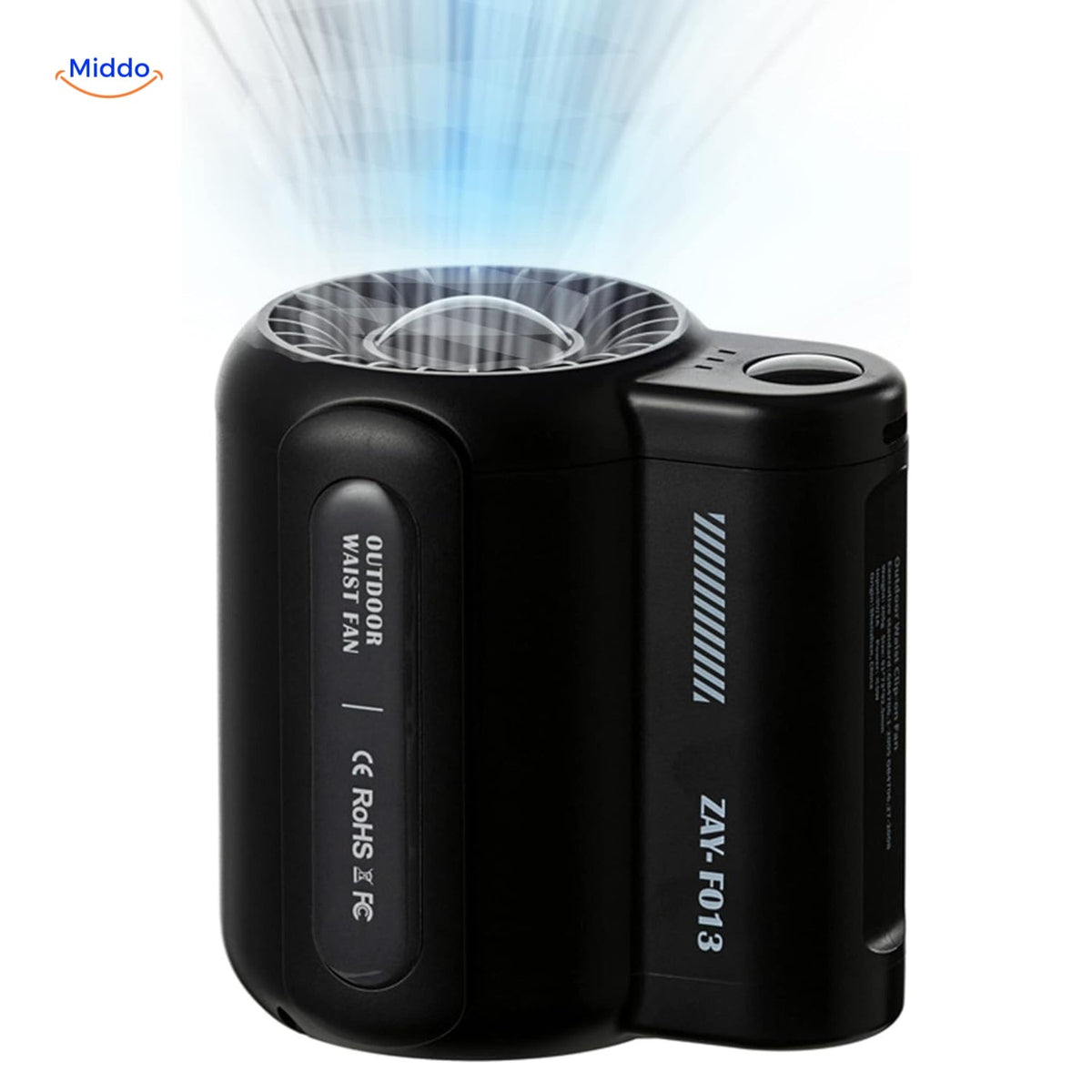 Potente miniventilador con doble clip para senderismo, camping y otras actividades