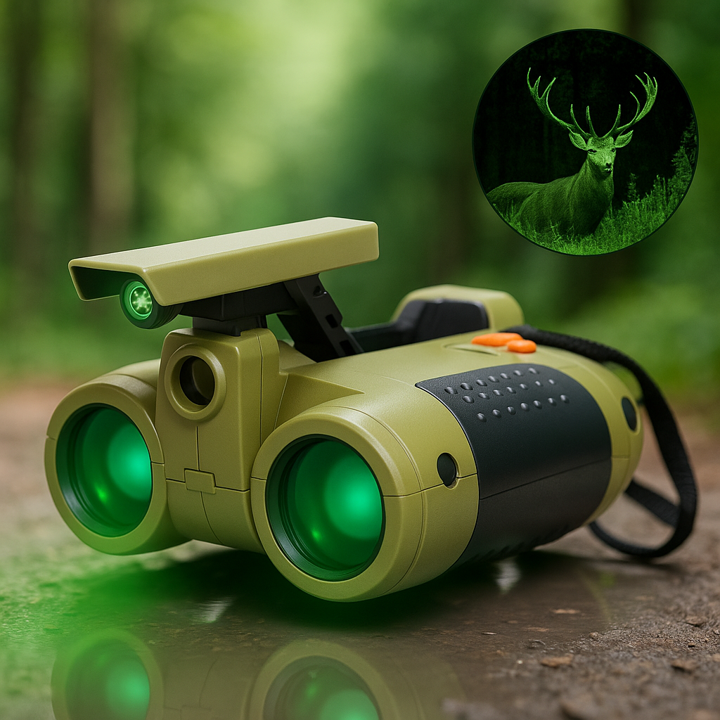 Prismáticos Infantiles con Visión Nocturna para Observación de la Naturaleza y Aventura